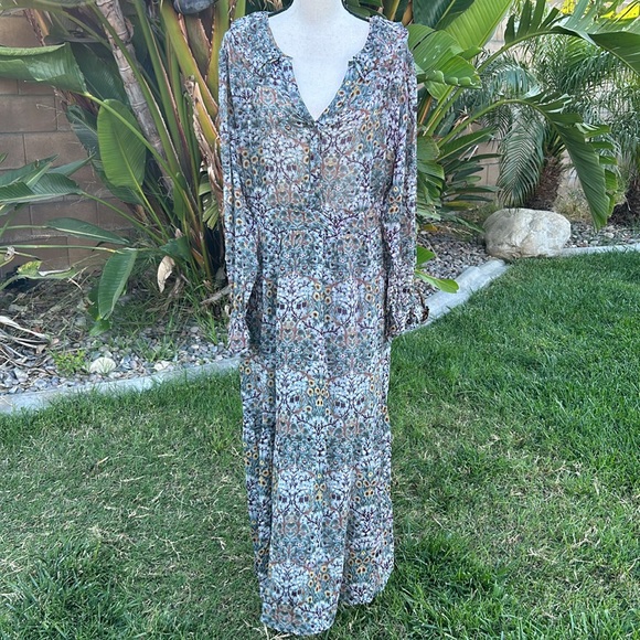 New Ba&sh Phoenix Maxi Dress in Amanda RUM Amsterdam Size Large - Picture 7 of 15